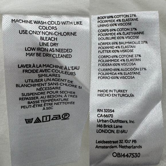 Maeve Poplin Midi Shirt Dress Womens 8 Ivory Front Slit Preppy Old Money Cottage - Picture 8 of 11